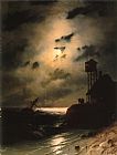 Ivan Constantinovich Aivazovsky Moonlit Seascape With Shipwreck painting